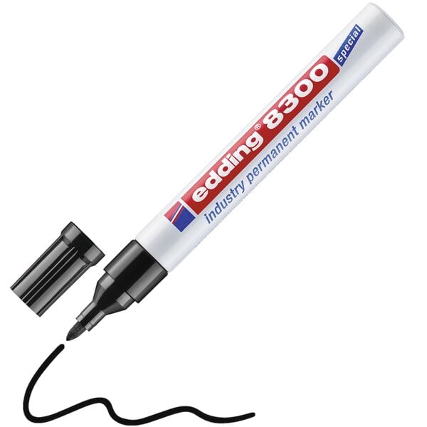 Edding industry permanent marker 8300 Rundspitze Einzelstift schwarz Image