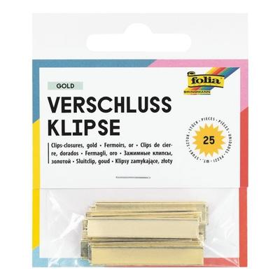 25 Verschluss-Klipse »Gold Clips« gold, folia