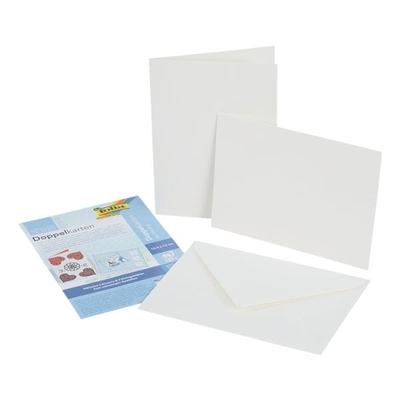 Doppelkarten mit Umschlägen weiß, folia, 10.5x15 cm