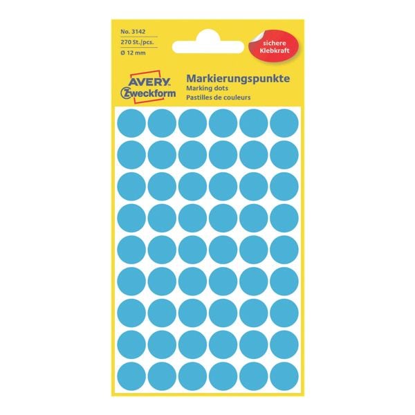 Avery Zweckform Avery Zweckform Markierungspunkte - 12 mm Ø - selbstklebend blau Image