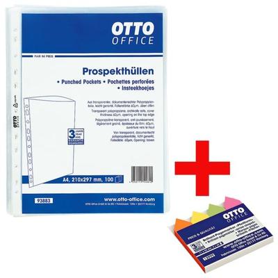 OTTO Office Prospekthülle »Standard« A4 genarbt - 100 Stück inkl. Pagemarker »Pfeil« 43 x 11, 23.1x30.4 cm Image