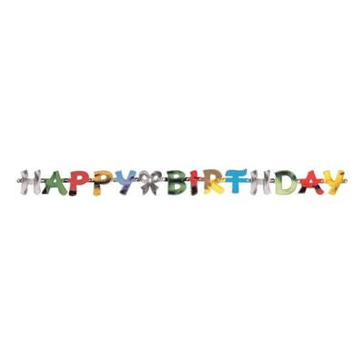 Papiergirlande »Happy Birthday« rot, Papstar, 11 cm