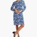 J. Crew Dresses | J. Crew Mercantile Blue Floral Shift Dress 3/4 Sleeves Watercolor | Color: Black/Blue | Size: Xs