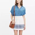 Madewell Skirts | Madewell A Line Skyline Skirt In Cabana Jacquard | Color: Blue/White | Size: 00