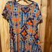 Lularoe Dresses | Lularoe Hi-Low Aztec Short Sleeve Dress | Color: Blue/Orange | Size: 0x