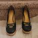 Nine West Shoes | New Nine West Stiletto Black Patent Leather Heels With Cork Platform Size 9.5 M | Color: Black | Size: 9.5