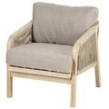 Fauteuil de salon jardin PAPOUASIE Acacia Polyester, certifié FSC® Hespéride