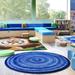 Blue 91 x 91 x 0.5 in Area Rug - Feeling Fun by Joy Carpets Area Rug Nylon | 91 H x 91 W x 0.5 D in | Wayfair 2104E-01