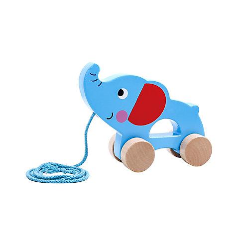 Holzziehspielzeug Elefant Nachziehspielzeug blau
