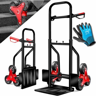Masko® Treppenkarre Sackkarre 200kg Transportkarre Treppensteiger Stapelkarre Schwarz Image