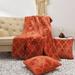 Ogee Tatami Fauxfur Throw Blanket with 2 Pillow Shells