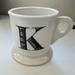 Anthropologie Kitchen | Anthropologie Monogram “K” Mug, Vintage Barber Style | Color: White | Size: Os