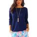 Lilly Pulitzer Tops | Lilly Pulitzer Alana Linen Boatneck Top Navy Blue Xs | Color: Blue | Size: Xs