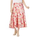 Plus Size Women's Print Linen-Blend Skirt by Woman Within in Sweet Coral Floral (Size 2X)