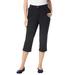 Plus Size Women's Freedom Waist Chino Capri by Woman Within in Black (Size 28 W)