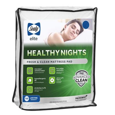 Sealy Healthy Nights Antimicrobial Mattress Pad by Sealy in White (Size QUEEN)