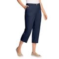 Plus Size Women's Freedom Waist Chino Capri by Woman Within in Navy (Size 12 W)