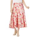 Plus Size Women's Print Linen-Blend Skirt by Woman Within in Sweet Coral Floral (Size 3X)