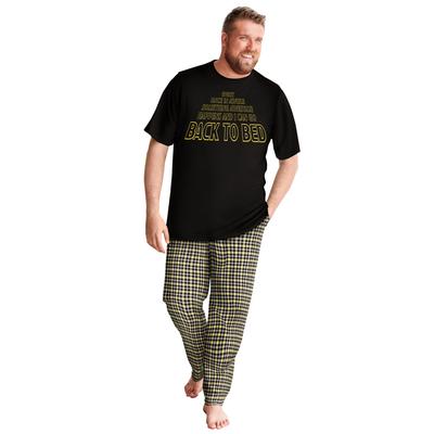 Men's Big & Tall Lightweight Cotton Novelty PJ Set by KingSize in Back To Bed (Size 2XL) Pajamas