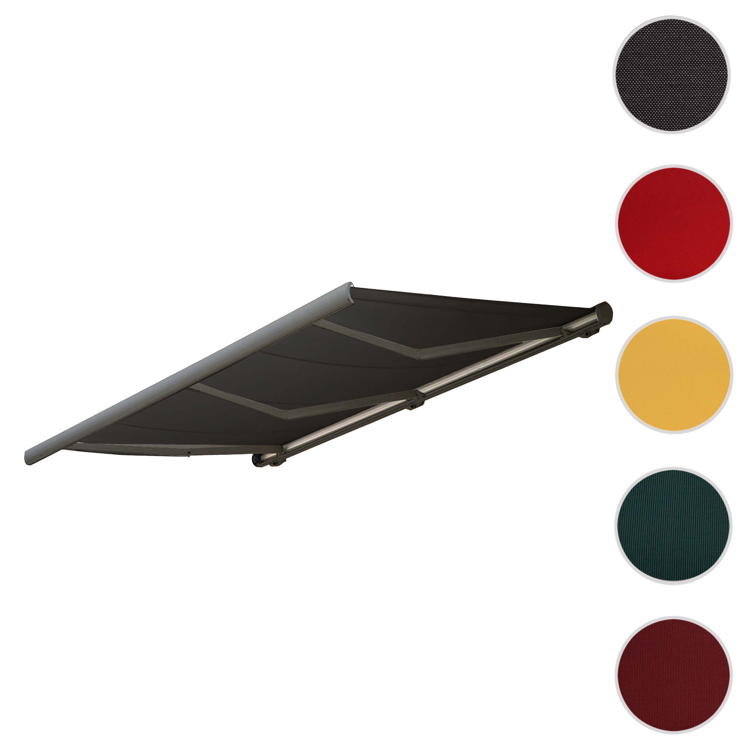 Ersatz-Bezug für Markise T123, Vollkassette Ersatzbezug Sonnenschutz 4,5x3m ~ Acryl grau-weiß Image