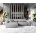 DELIFE Ecksofa Sirpio XL 270x170 cm Mikrofaser Grau Recamiere variabel, Ecksofas