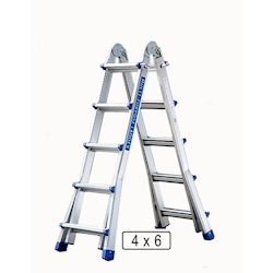 Vago-Tools Alu Leiter Klappleiter 4 x 6 Mehrzweckleiter