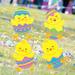 The Holiday Aisle® Tumbling Easter Chicks Yard Stakes - Party Decor - 4 Pieces Plastic in Blue/Indigo/Yellow | 0.4 H x 16.8 W x 26.5 D in | Wayfair