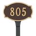 Montague Metal Products Inc. Cambridge Small Address Sign Plaque w/ Lawn Stake Metal | 6 H x 10.25 W x 0.25 D in | Wayfair PCS-0054C1-L-BRS