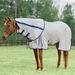 SmartPak Deluxe Stocky Fit Fly Sheet w/ Earth Friendly Fabric - 76 - Silver w/ Navy Trim - Smartpak