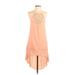O'Neill Casual Dress - High/Low Halter Sleeveless: Pink Solid Dresses - Women's Size 3