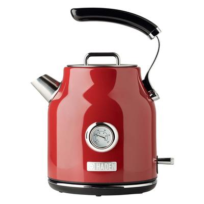 Haden Dorset 1.7 Liter Stainless Steel Electric Kettle with Auto Shut Off, Red - 48