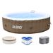 ALEKO Round Inflatable Hot Tub With Cover 6 Person Brown and White