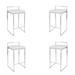 Salem White Stool (Set of 4) - 31.25"H (28"SH)x 17.5"W x 15"D