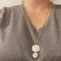 J. Crew Jewelry | J.Crew Freshwater Pearl Disk Pendant Necklace | Color: White | Size: Os