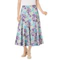 Plus Size Women's Print Linen-Blend Skirt by Woman Within in Pretty Violet Floral (Size 3X)