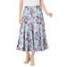 Plus Size Women's Print Linen-Blend Skirt by Woman Within in Pretty Violet Floral (Size 4X)