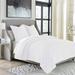 Michael Amini Trabuco 3-Piece Duvet Set - Cotton in White | King Duvet Cover + 2 Euro Shams | Wayfair BCS-KD03-TRUBC-WHT