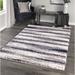 White 90 x 63 x 1.1 in Area Rug - Latitude Run® Latitude Run Taige Abstract Stone Stain Resistant Shag Area Rug | 90 H x 63 W x 1.1 D in | Wayfair