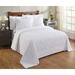 Latitude Run® Pramila Standard Stripe Pattern Machine Washable Coverlet/Bedspread Chenille/Cotton in White | King Coverlet | Wayfair