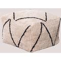 Sklum - Pouf carré en coton Dota Beige Crème - Beige Crème