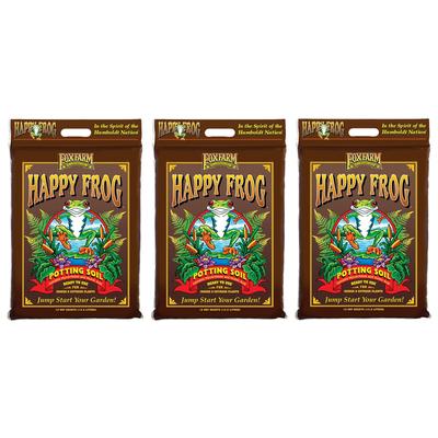 FoxFarm Happy Frog Nutrient Rapid Growth Garden Potting Soil, 12 quart (3 Pack) - 14