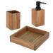Acacia Bathroom Accessory Set 3-Pieces Square - tumbler, soap dispenser and a square tray