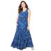 Plus Size Women's Halter Maxi Dress by Catherines in Dark Sapphire Tie Dye Geo (Size 5X)