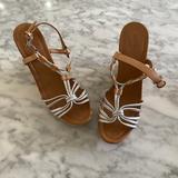 Coach Shoes | Coach Georgina Women Sandals Light Gold/Silver 8.5 | Color: Silver/Tan | Size: 8.5