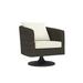 Bernhardt Newport Swivel Patio Chair w/ Cushions, Wicker in Black/Brown | 31.5 H x 38.5 W x 29.5 D in | Wayfair OP2002S_6031-002