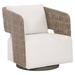 Bernhardt Maldives Swivel Patio Chair w/ Cushions Wicker/Rattan in Gray | 32 H x 29 W x 28 D in | Wayfair O2352S_6048-000