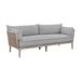 Bernhardt Catalonia Outdoor Teak Loveseat Sunbrella® Fabric Included in Brown/White, Size 26.0 H x 83.8 W x 31.5 D in | Wayfair O1507_6031-010