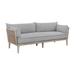 Bernhardt Catalonia Outdoor Teak Loveseat Sunbrella® Fabric Included in Brown/White | 26 H x 83.8 W x 31.5 D in | Wayfair O1507_6031-010