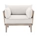 Bernhardt Catalonia Patio Chair w/ Cushions Wood/Metal in White, Size 26.0 H x 38.0 W x 31.5 D in | Wayfair O1502_6063-000