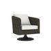 Bernhardt Newport Swivel Patio Chair w/ Cushions, Wicker in Black/Brown | 31.5 H x 38.5 W x 29.5 D in | Wayfair OP2002S_6048-000